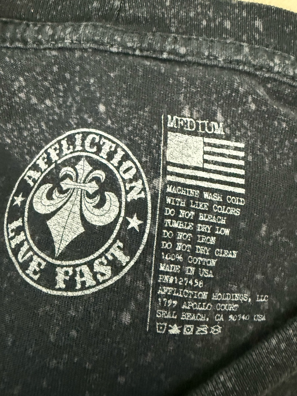 🎸 Affliction American Metal World Tour Lace Up Graphic Tee Medium Grunge Goth - Picture 13 of 13
